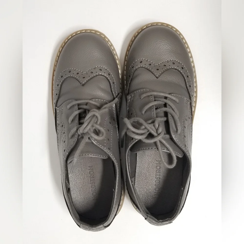 NORDSTROM Boy's Sawyer Lace Up Gray Dress Shoe 3M